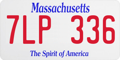 MA license plate 7LP336