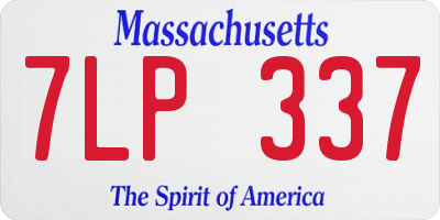 MA license plate 7LP337