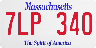 MA license plate 7LP340