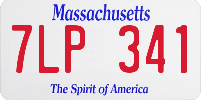 MA license plate 7LP341