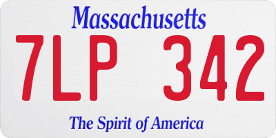 MA license plate 7LP342