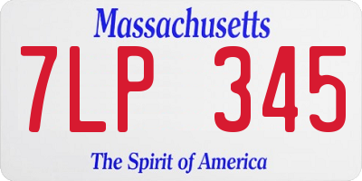 MA license plate 7LP345