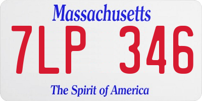 MA license plate 7LP346
