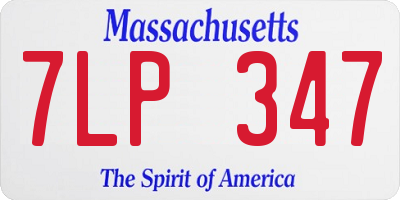 MA license plate 7LP347
