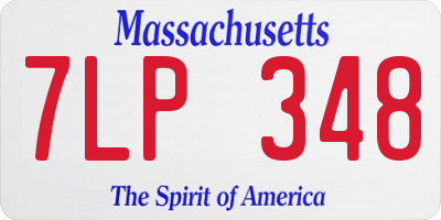 MA license plate 7LP348