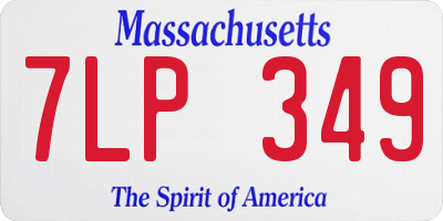 MA license plate 7LP349