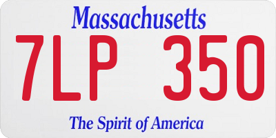 MA license plate 7LP350