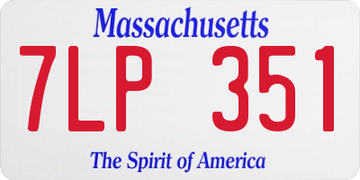 MA license plate 7LP351