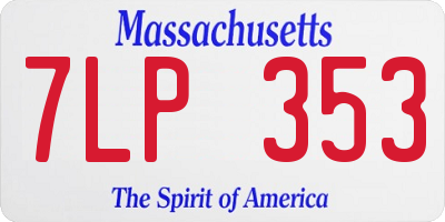 MA license plate 7LP353