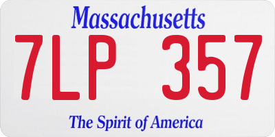 MA license plate 7LP357