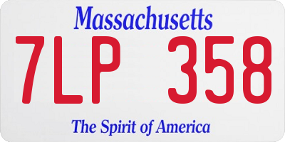 MA license plate 7LP358