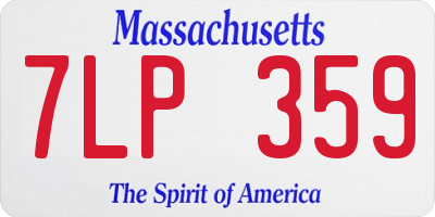 MA license plate 7LP359