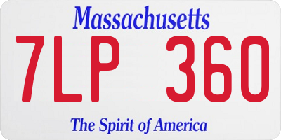 MA license plate 7LP360