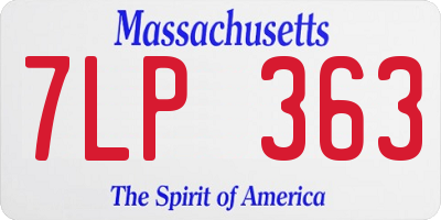 MA license plate 7LP363