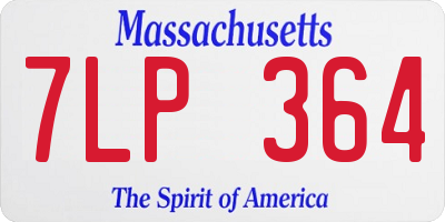 MA license plate 7LP364
