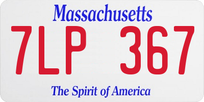 MA license plate 7LP367