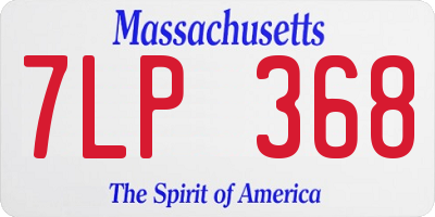 MA license plate 7LP368