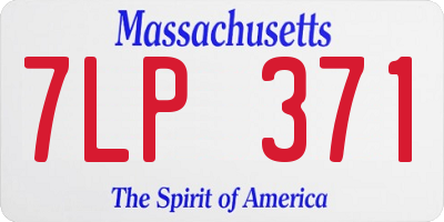MA license plate 7LP371