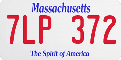MA license plate 7LP372