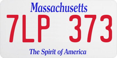 MA license plate 7LP373