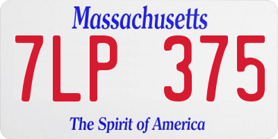 MA license plate 7LP375