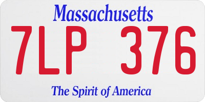 MA license plate 7LP376