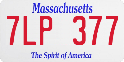 MA license plate 7LP377