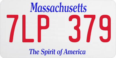 MA license plate 7LP379