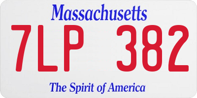 MA license plate 7LP382