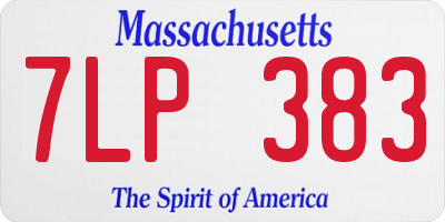 MA license plate 7LP383