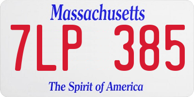 MA license plate 7LP385