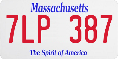 MA license plate 7LP387