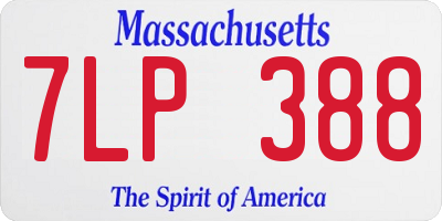 MA license plate 7LP388