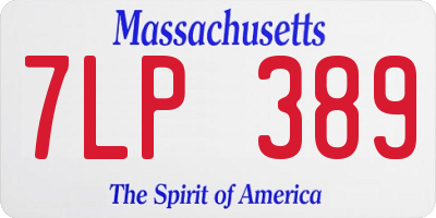 MA license plate 7LP389