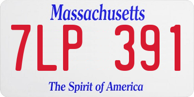 MA license plate 7LP391