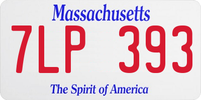 MA license plate 7LP393