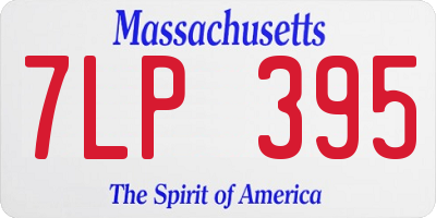 MA license plate 7LP395