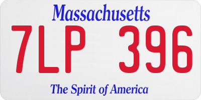 MA license plate 7LP396