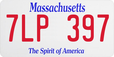 MA license plate 7LP397