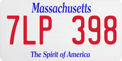 MA license plate 7LP398