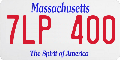 MA license plate 7LP400