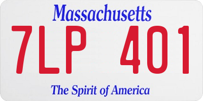 MA license plate 7LP401