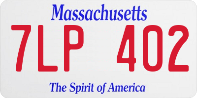MA license plate 7LP402