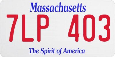 MA license plate 7LP403