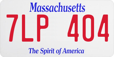 MA license plate 7LP404