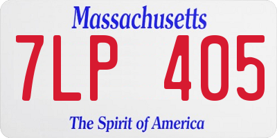 MA license plate 7LP405