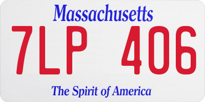 MA license plate 7LP406
