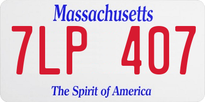 MA license plate 7LP407