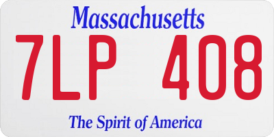 MA license plate 7LP408