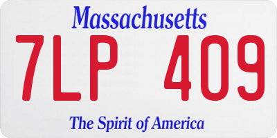 MA license plate 7LP409